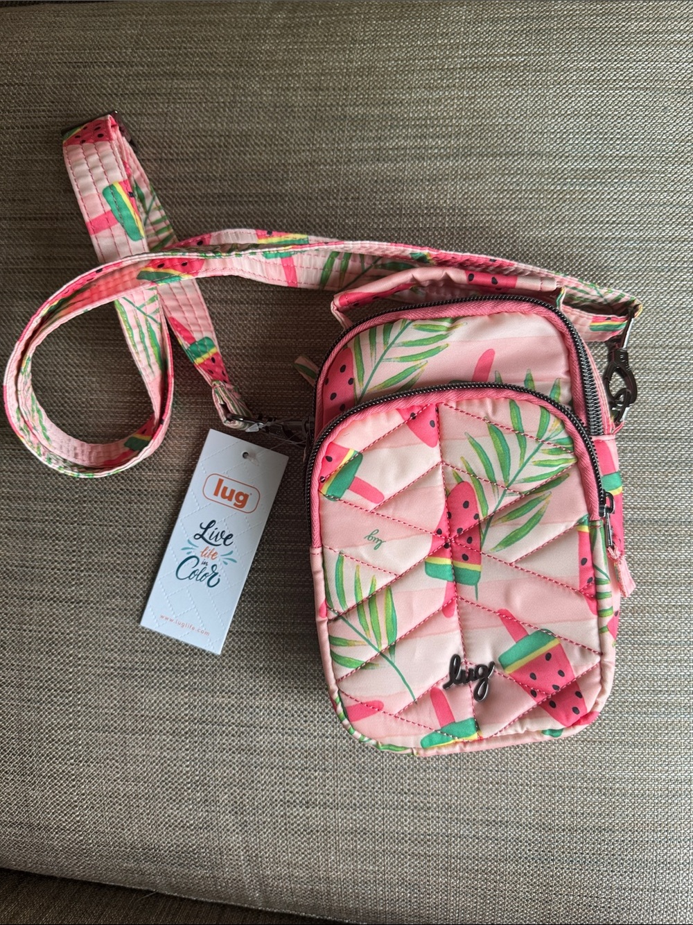 lug Pink Popsicle Quilted Crossbody Bag